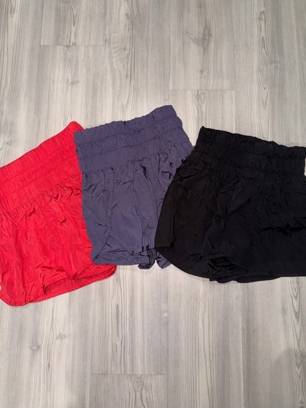 Women’s Elastic-Waist Free People Movement Shorts — Red, Purple, Black